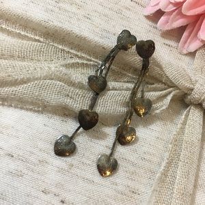 Vintage Rare Heart Streamer Earrings
